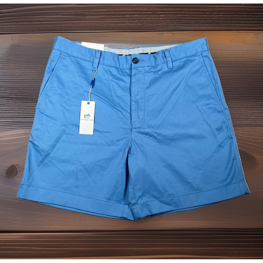 NWT Southern Tide Channel Marker Chino Shorts Mens 36 Ocean Channel Blue 7"